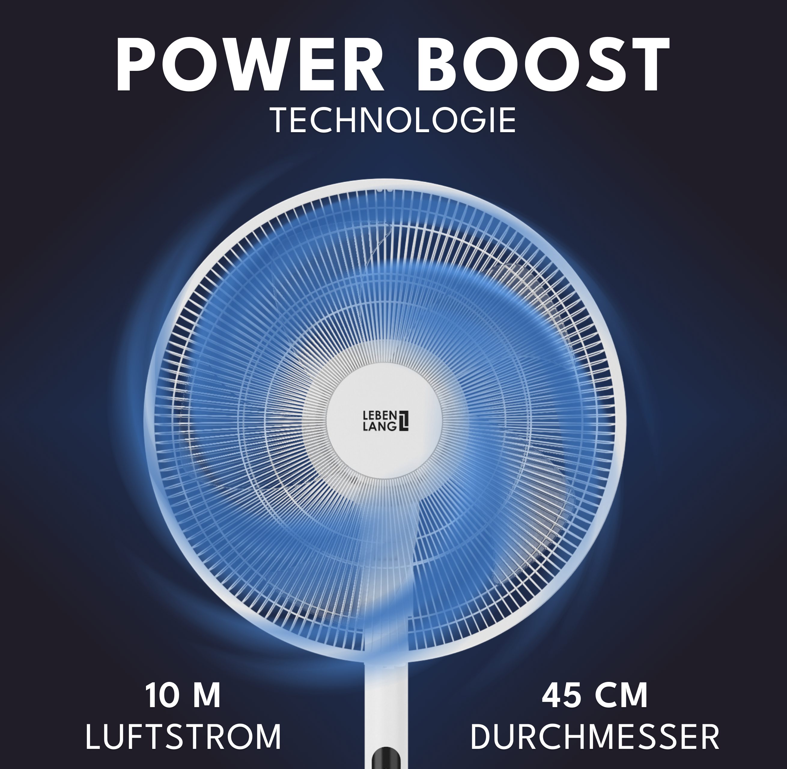 Lebenlang Standventilator mit 5 Modi + Fernbedienung & LED-Display, 45 cm D günstig online kaufen