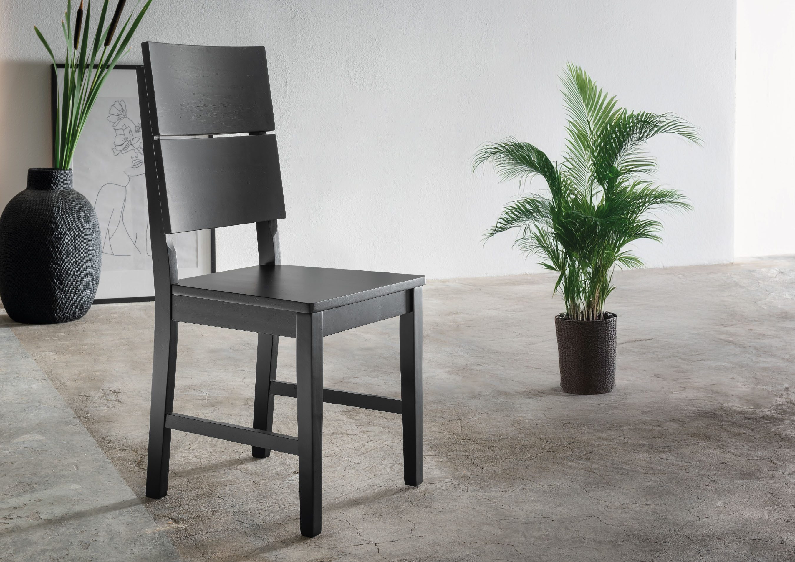 Woodroom Holzstuhl Kota (2er-Set aus massiven Heveaholz, lackiert), moderne günstig online kaufen