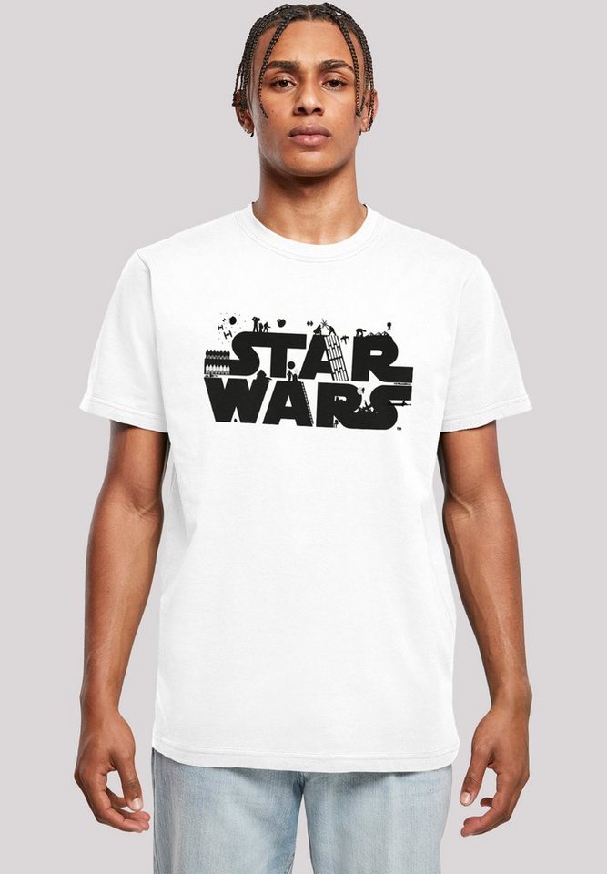 F4NT4STIC Kurzarmshirt Herren Star Wars Minimalist Logo -WHT with T-Shirt  Round Neck (1-tlg)
