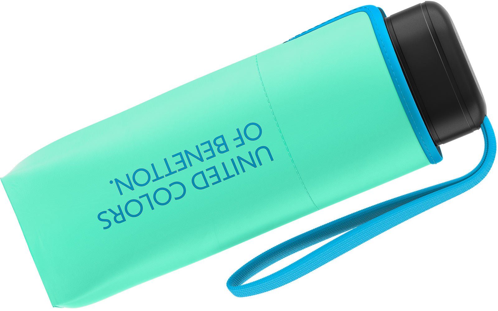kontrastreichem Benetton mint-blau mit Ultra of Modefarben Taschenregenschirm Saum 2023 United Flat cabbage, Colors leuchtende Mini HW -