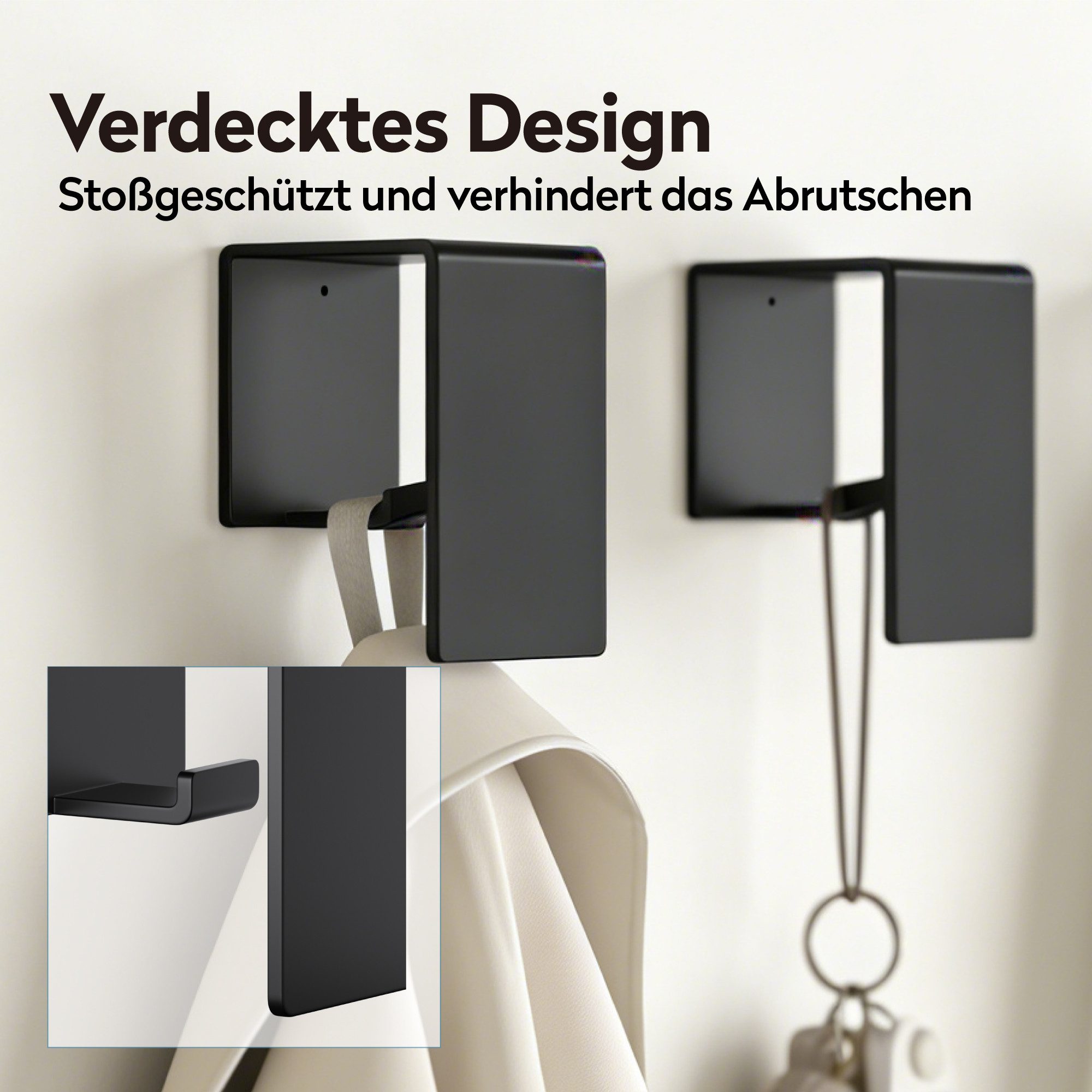 doporro Handtuchhaken Klebehaken Wandhaken ohne Bohren extra stark 1/2/4 Stück Tavrin-01, (1-St), ohne Bohren; robust und wandfreundlich