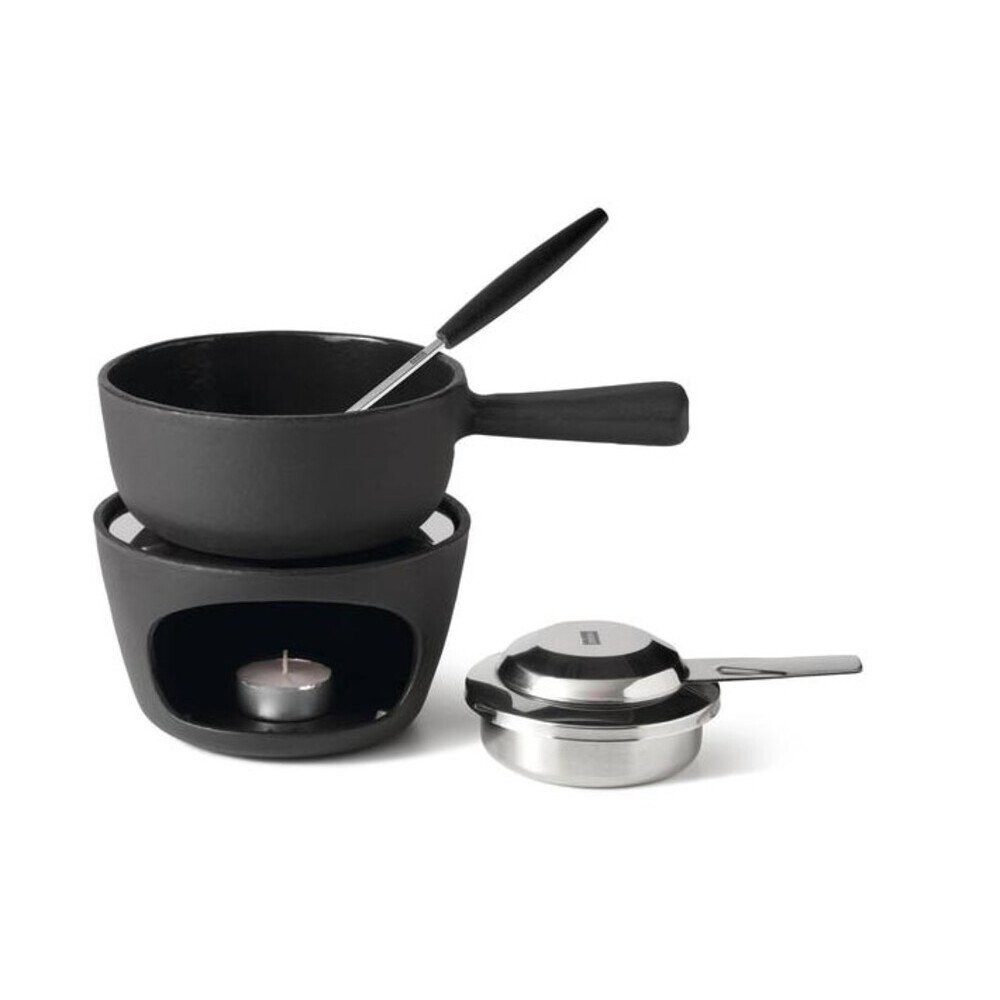 Stöckli Fondue Fonduegarnitur Choco-Cheese 14 cm schwarz, Fonduegarnitur Choco-Cheese, Ø14cm, Aluminium, schwarz