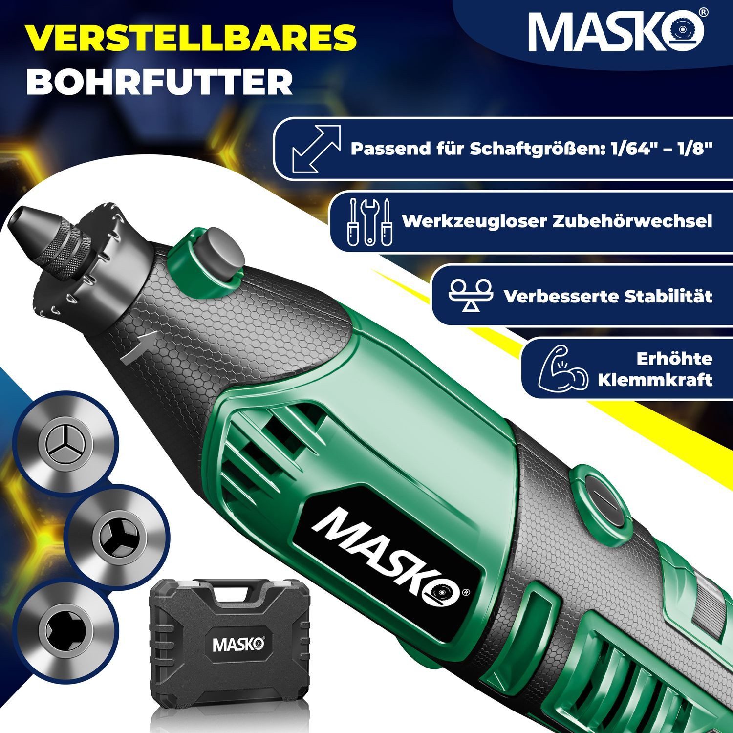 MASKO Elektro-Multifunktionswerkzeug, Schnellspann-Bohrfutter Transportkoff günstig online kaufen