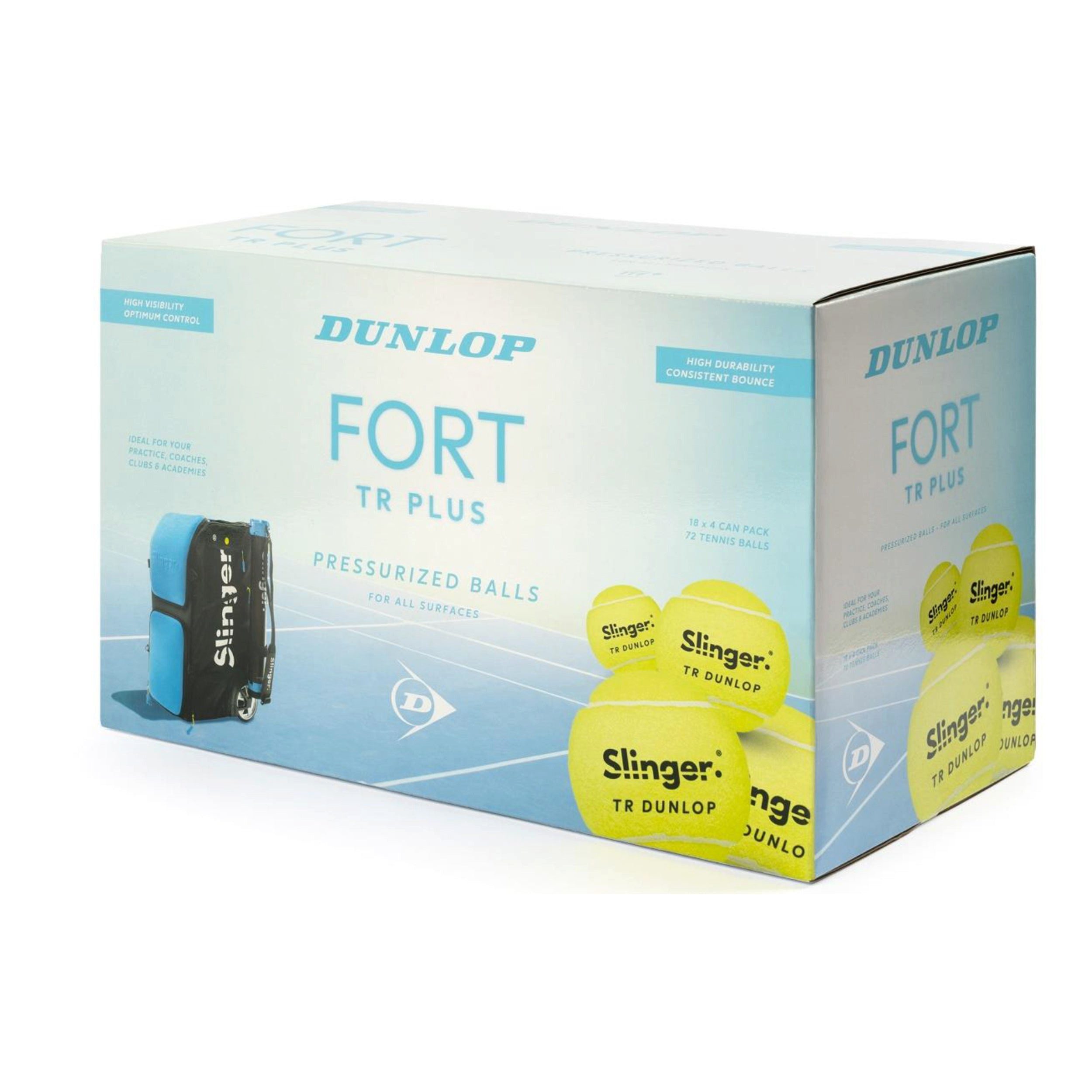 Dunlop Tennisball Fort TR Plus Slinger - 72 Tennisbälle - Innendruckball - (72er Box)