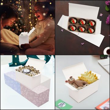 Belle Vous Geschenkbox Weiße Kartons mit Deckel - 50er Pack - 23 x 11,5 x 11,5cm