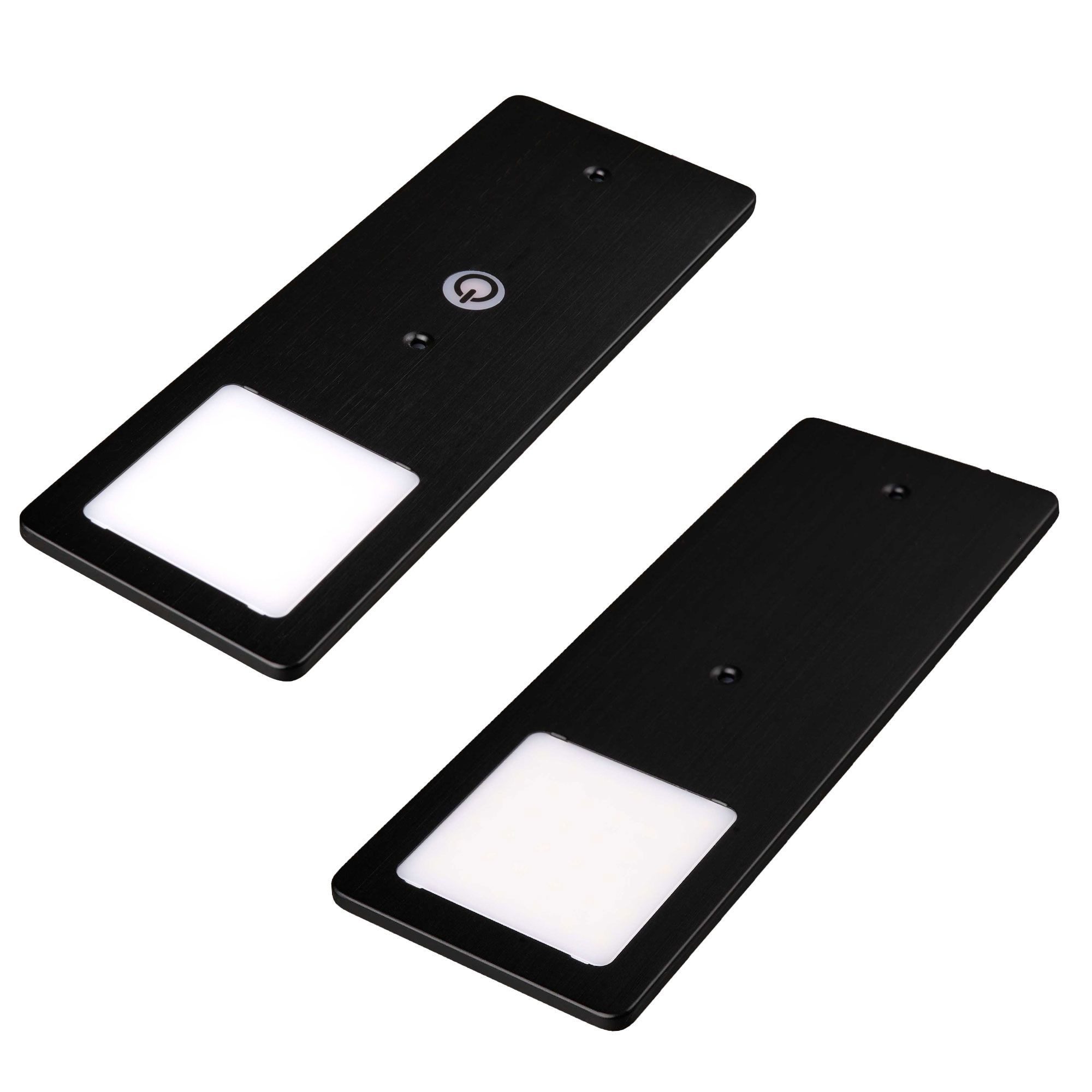 kalb LED Unterbauleuchte schwarz 5W- sehr flache Küchenleuchte mit Touch-Dimmfunktion, 2er Set neutralweiß, neutralweiss