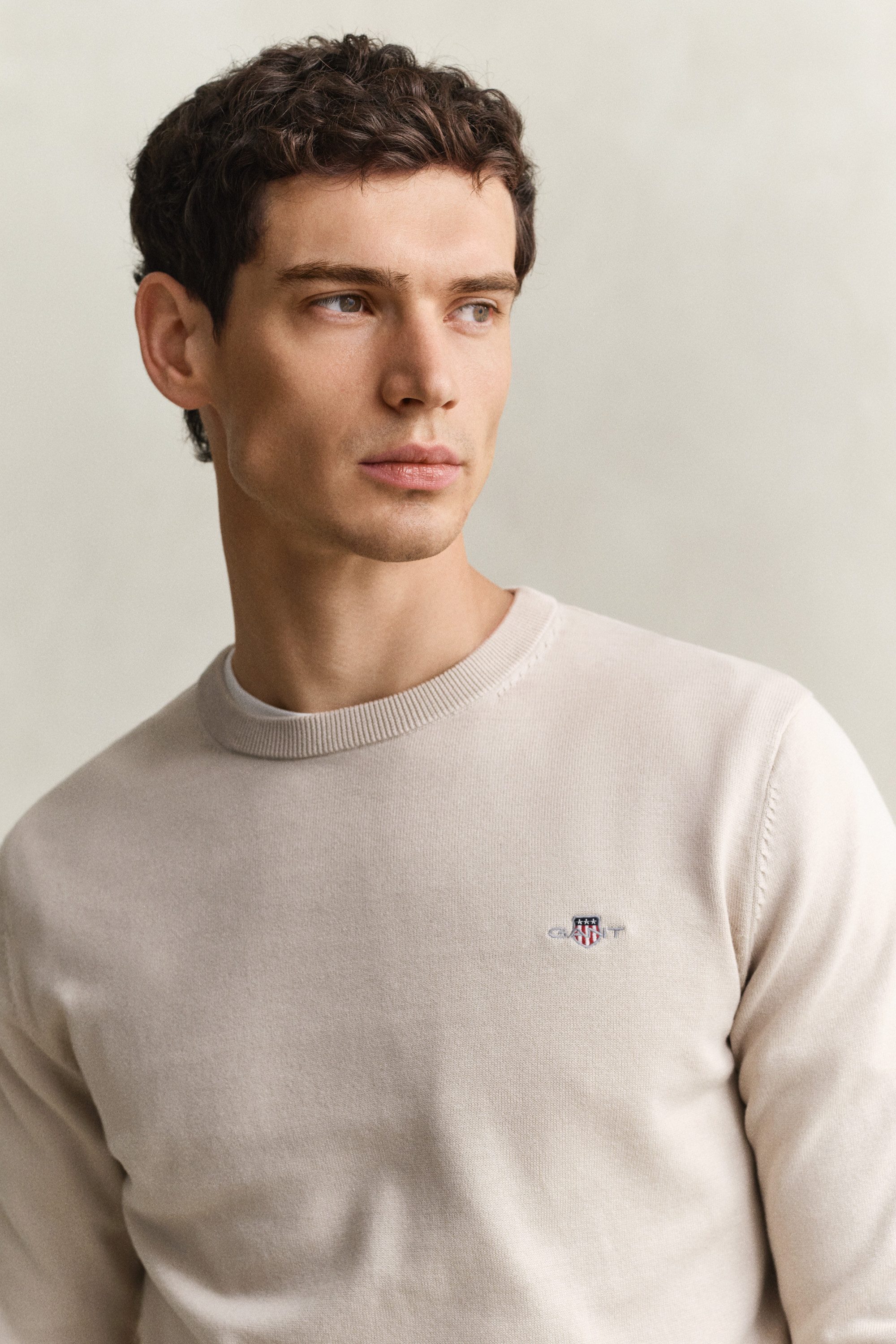 Gant Rundhalspullover CLASSIC COTTON Regular fit mit Rundhalsausschnitt