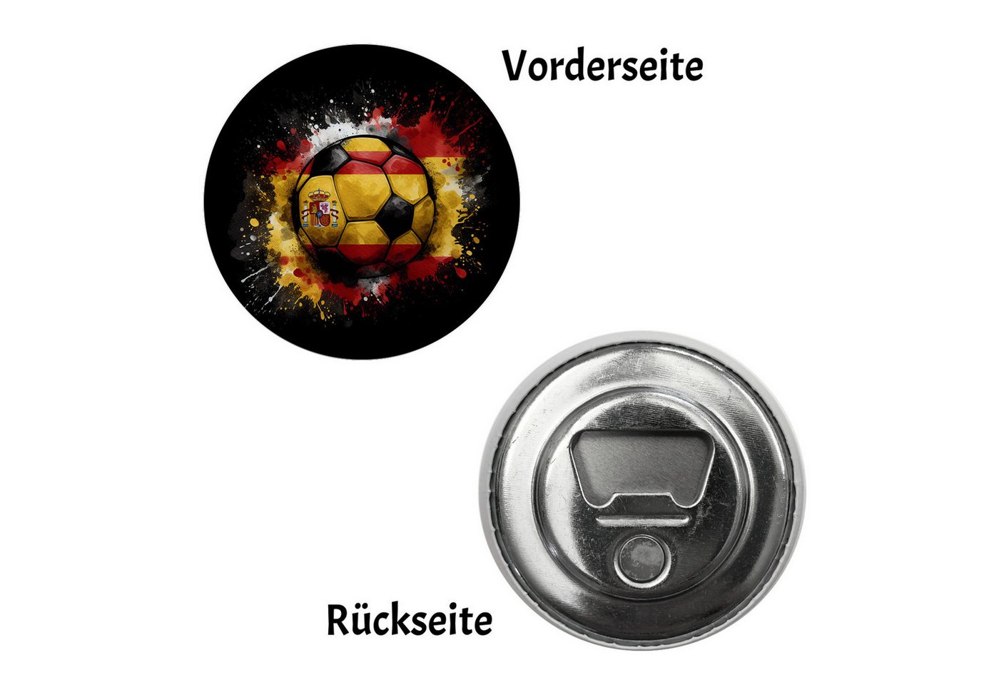Thumbnail - speecheese Magnet Fußball Spanien Flagge Magnet mit Flaschenöffner rund