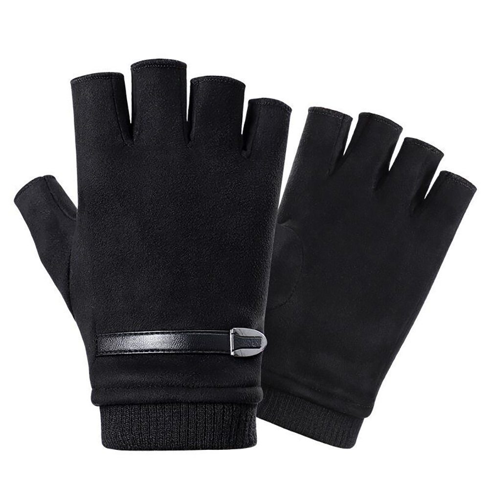 ZanMax Fahrradhandschuhe 1 Paar Fahrradhandschuhe Winter Warm Handschuhe Schwarz