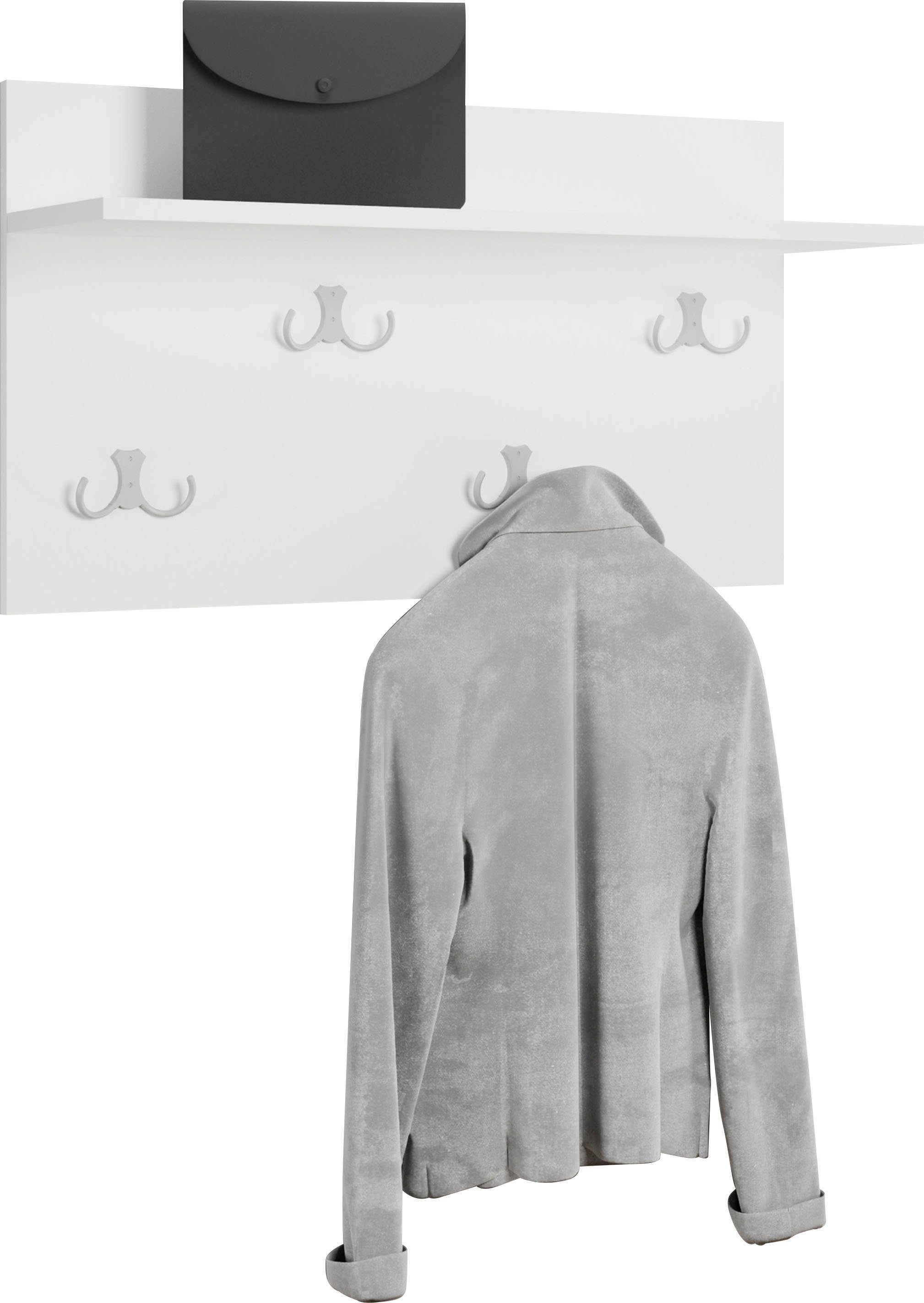 OTTO home Garderobenpaneel Paris (1 St), Praktische Wandgarderobe mit Doppelhaken (B/T/H): 70/21,5/40 cm – Bild 2 von 5