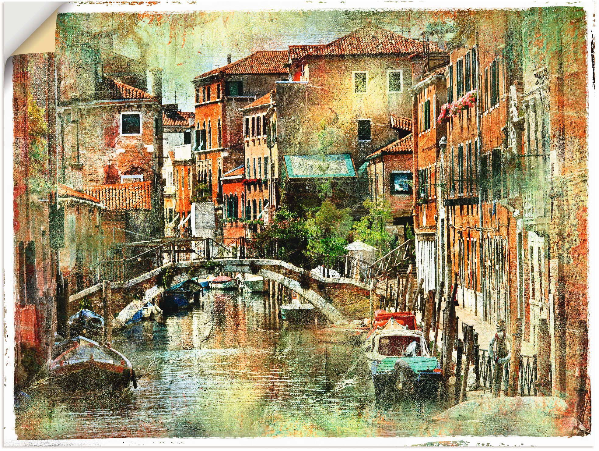 Artland Wandbild Kanal in Venedig, Italien (1 St), als Alubild, Leinwandbild,  Wandaufkleber oder Poster in versch. Größen
