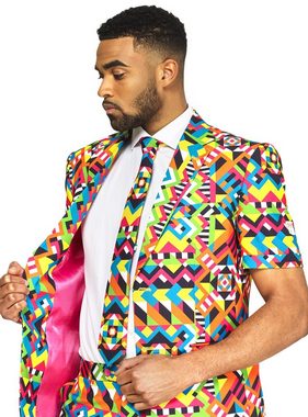 Opposuits Partyanzug Shorts Suit Abstractive, Cooler Dress für heiße Tage