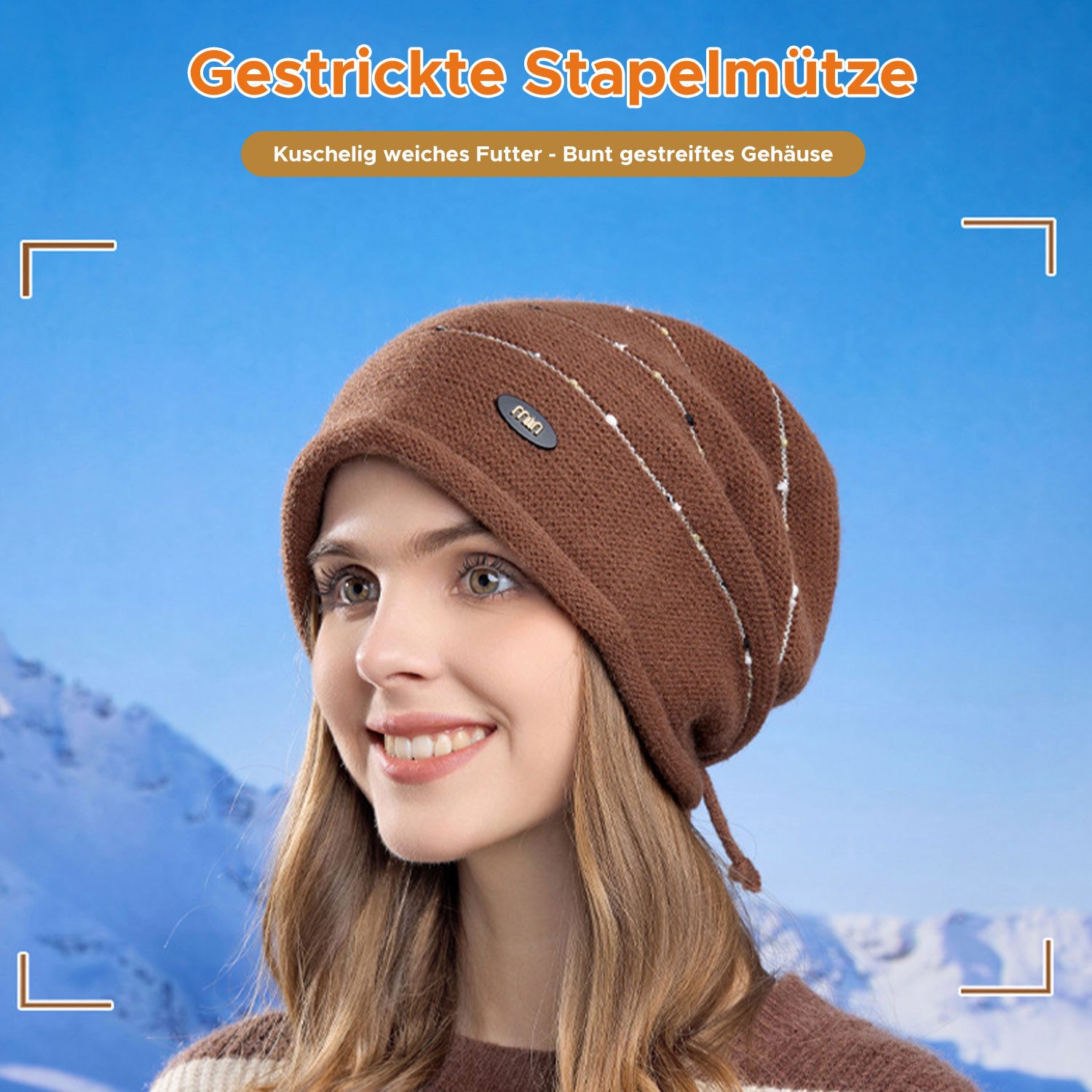 Refttenw Strickmütze Verstellbare Beanie-Mütze, Skimütze, lockere Mütze günstig online kaufen