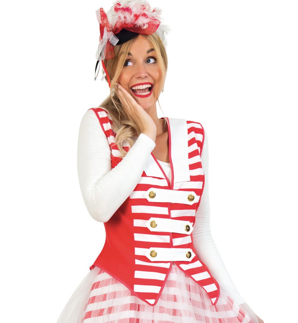 Fries Kostüm Damen Weste Kölle Alaaf Köln Karneval Fasching Party Rot Weiß