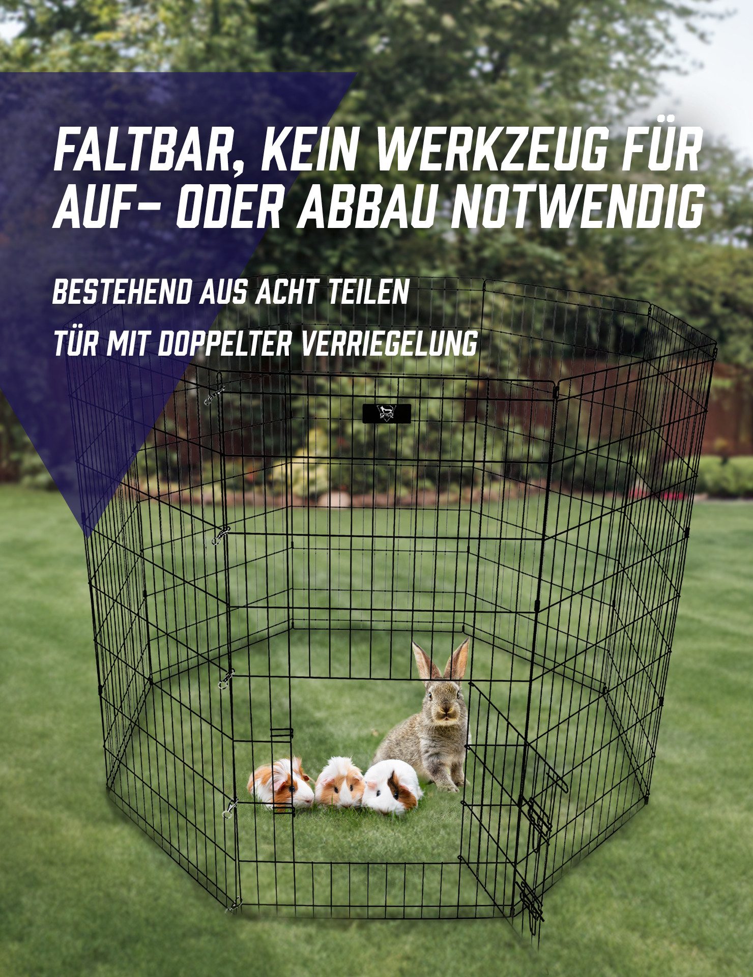 SPOCADO Freigehege "United" Freilaufgehege 8 tlg. faltbar