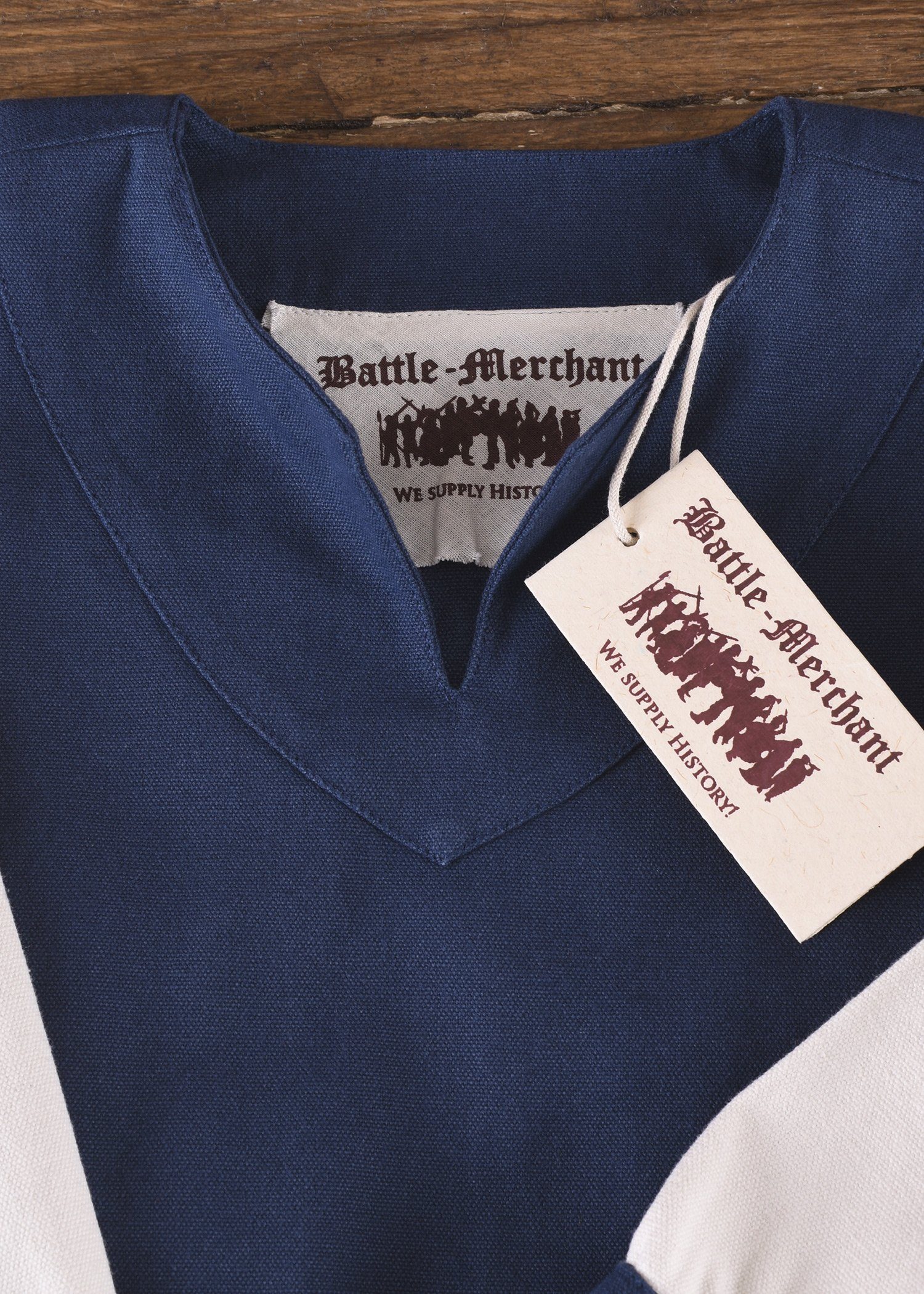 Battle Merchant Ritter-Kostüm Kinder-Wikingerkleid Solveig, blau/natur