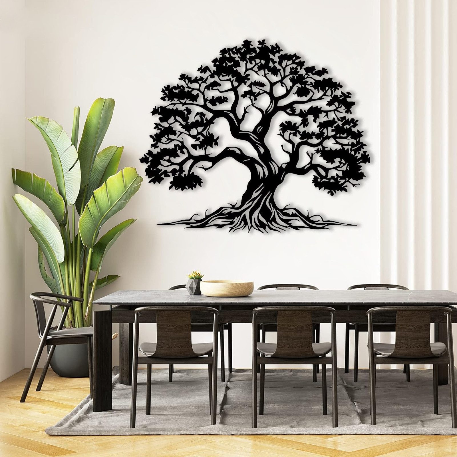 Jumpeak Wanddekoobjekt Metall Baum des Lebens Kunst Wanddekoration,Baum Wanddekoration, Natur, Hergestellt aus Metall,Vier Farben zur Auswahl,2 Größe – Bild 3 von 5