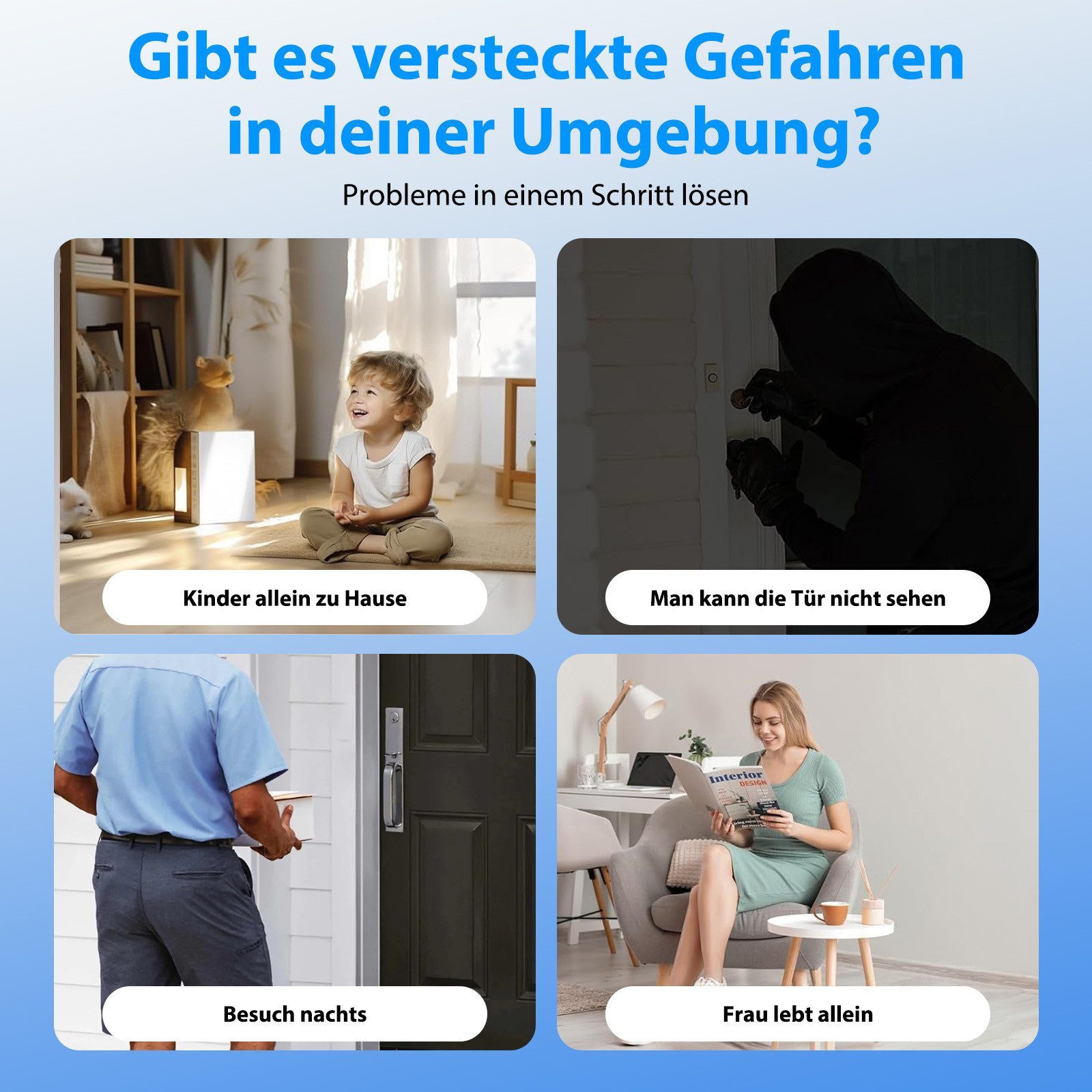 TWUFY Video-Türsprechanlage Drahtlose Video Türklingel mit Kamera Outdoor 4,3 Zoll IPS Bildschirm (Außenbereich, kabellos, mit Monitor, Video Gegensprechanlage, – Bild 5 von 5