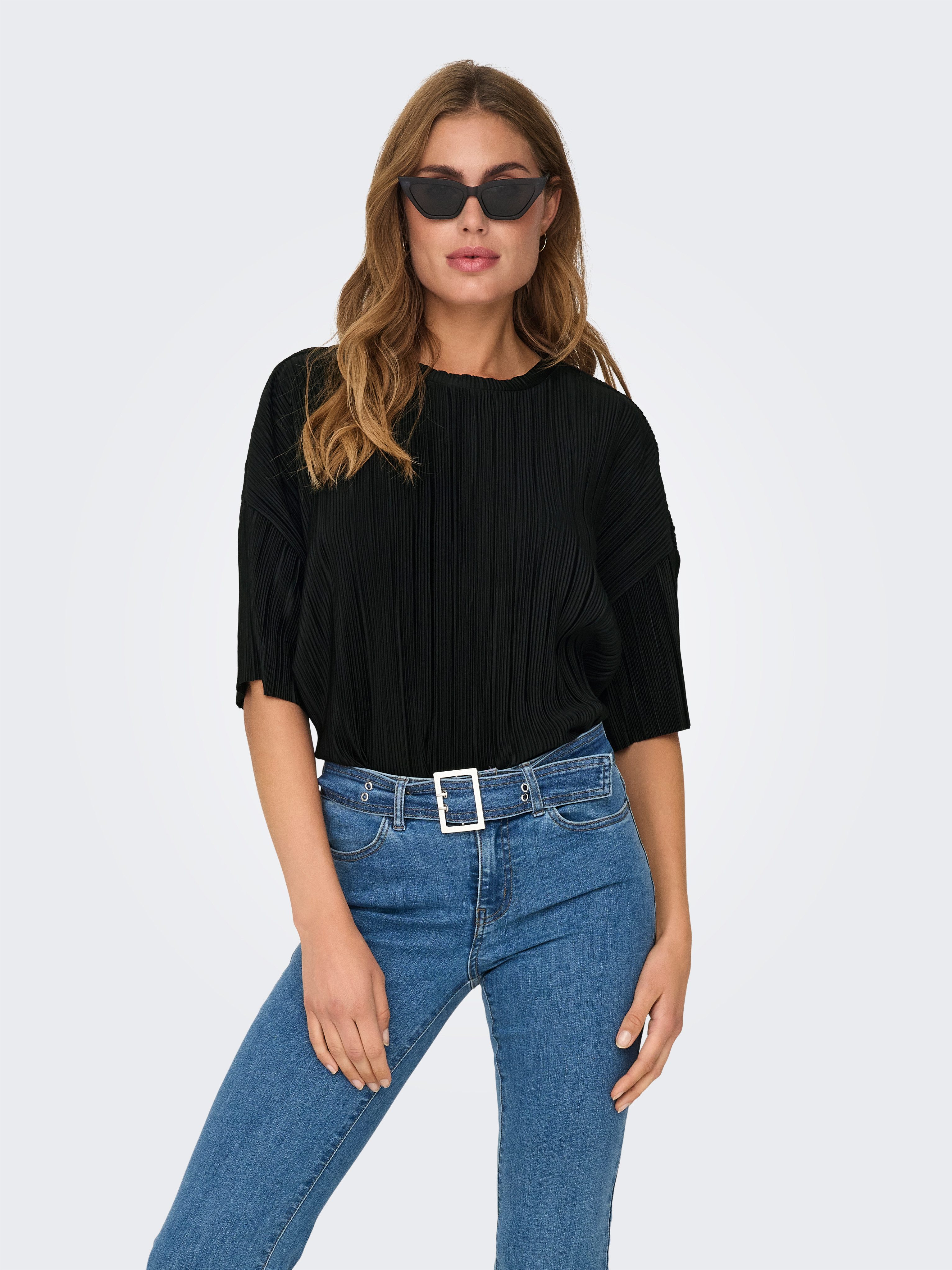 ONLY Plisseeshirt ONLRAVENNA S/S PLISSE TOP günstig online kaufen