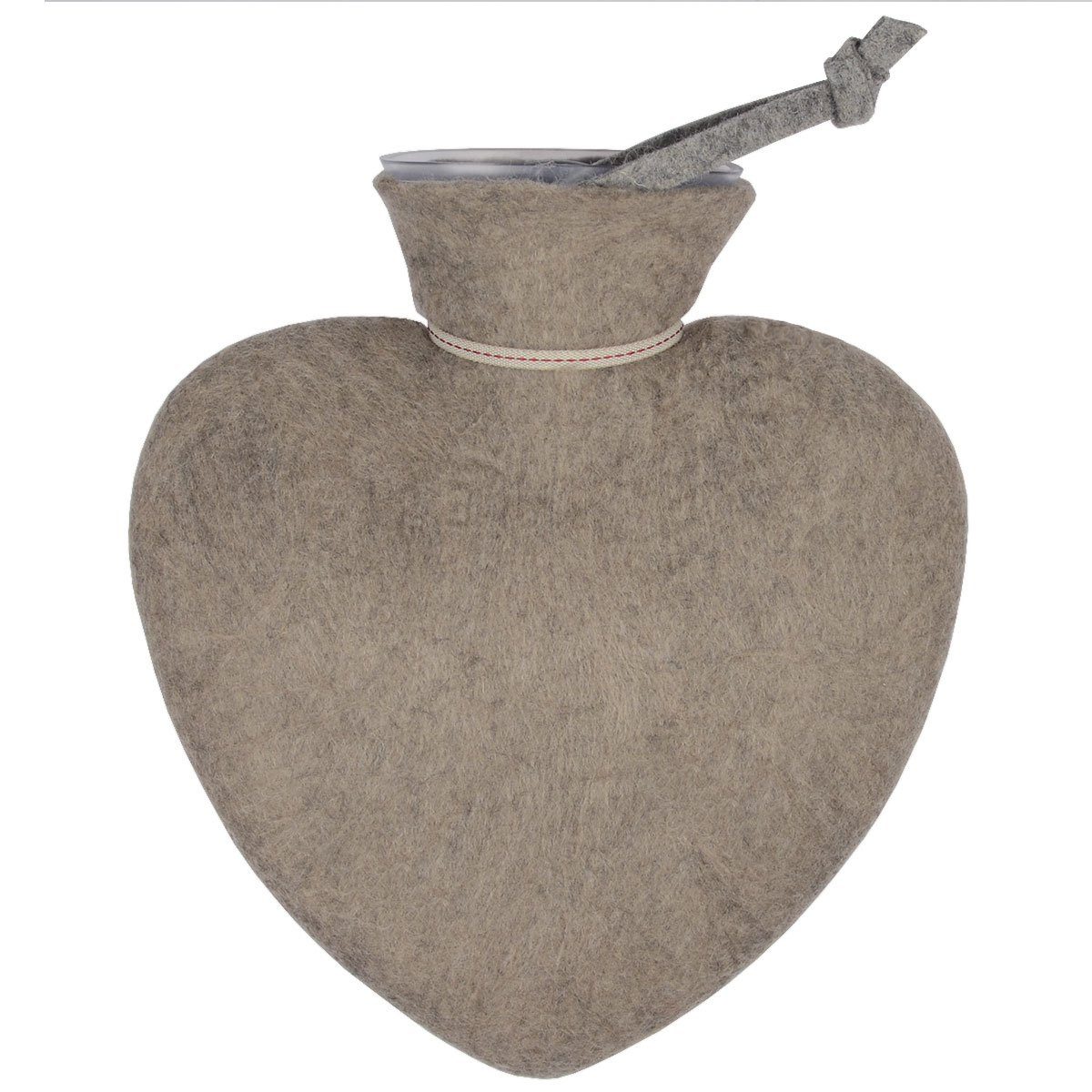 Dorothee Lehnen Wärmflasche in Herzform mit Bezug aus Merinowolle; Cashmere / Puppy Dog Braun