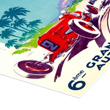 Posterlounge Poster Vintage Travel Collection, Großer Preis von Monaco 1934 (Französisch), Vintage Illustration
