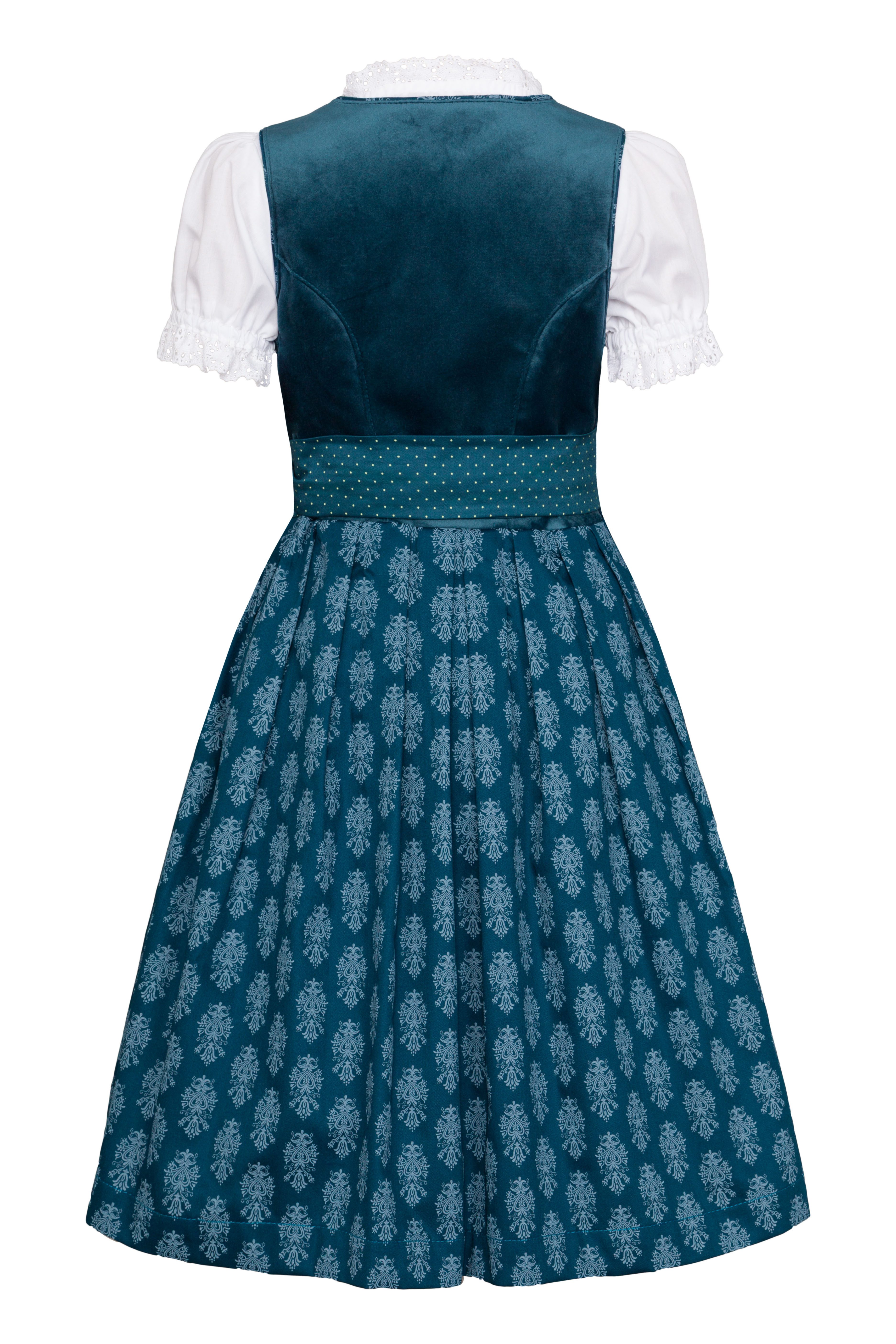 Ramona Lippert Dirndl Kinderdirndl Anouk in Petrol, 3-teilig mit Schürze & Bluse