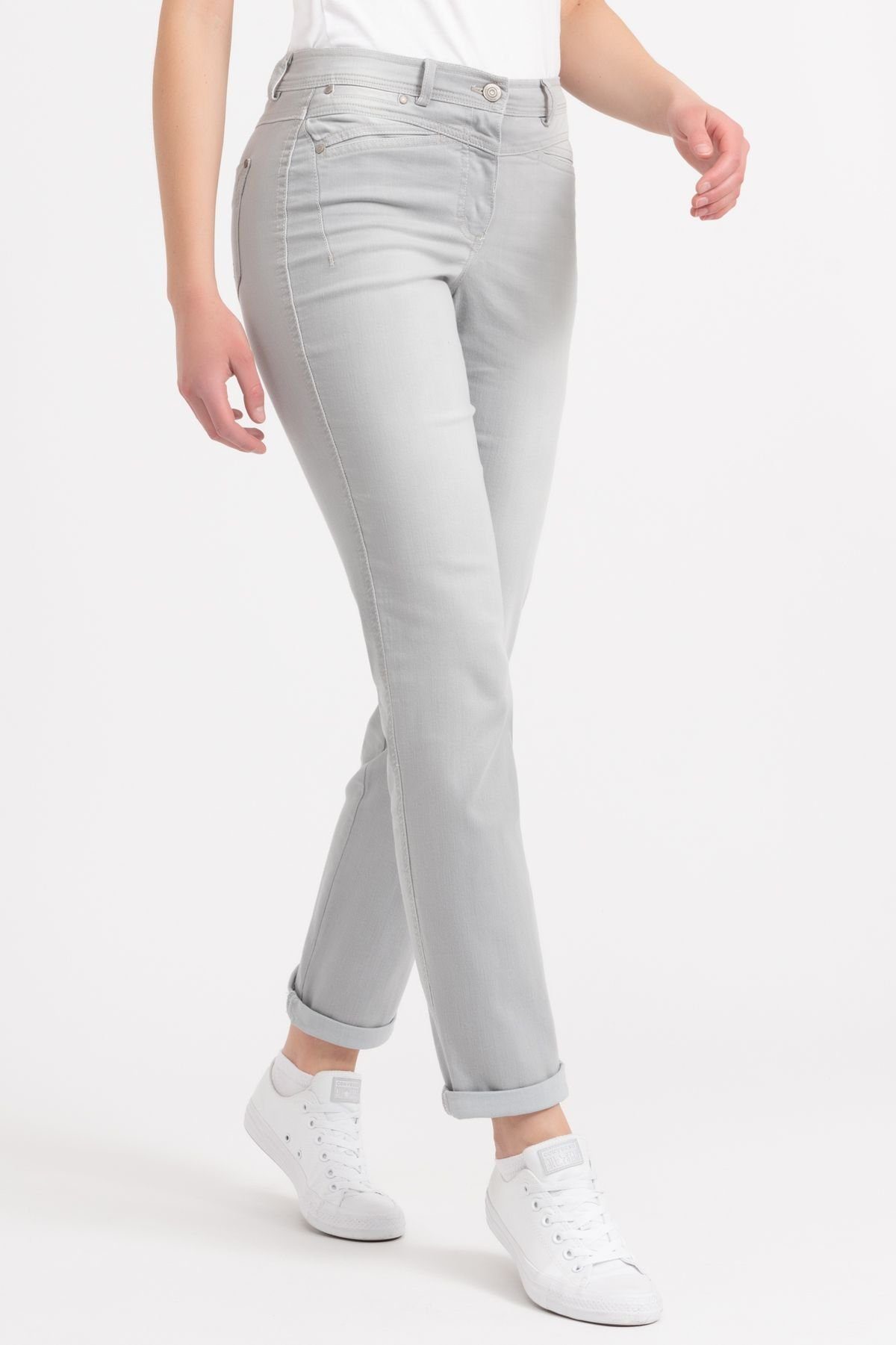 Recover Pants Straight-Jeans mit Reißverschluss und Knopf