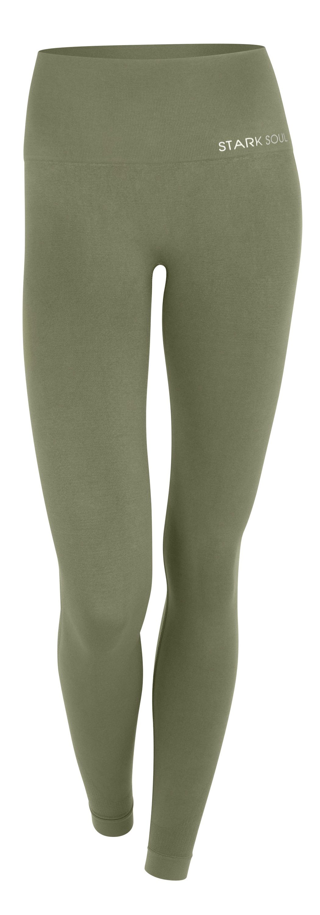 Stark Soul® Highwaist Leggings mit breitem Stretchbund Khaki