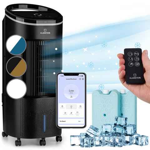 Klarstein Ventilatorkombigerät IceWind Plus Smart 4-in-1 Luftkühler, mit Wasserkühlung & Eis mobil Klimagerät ohne Abluftschlauch