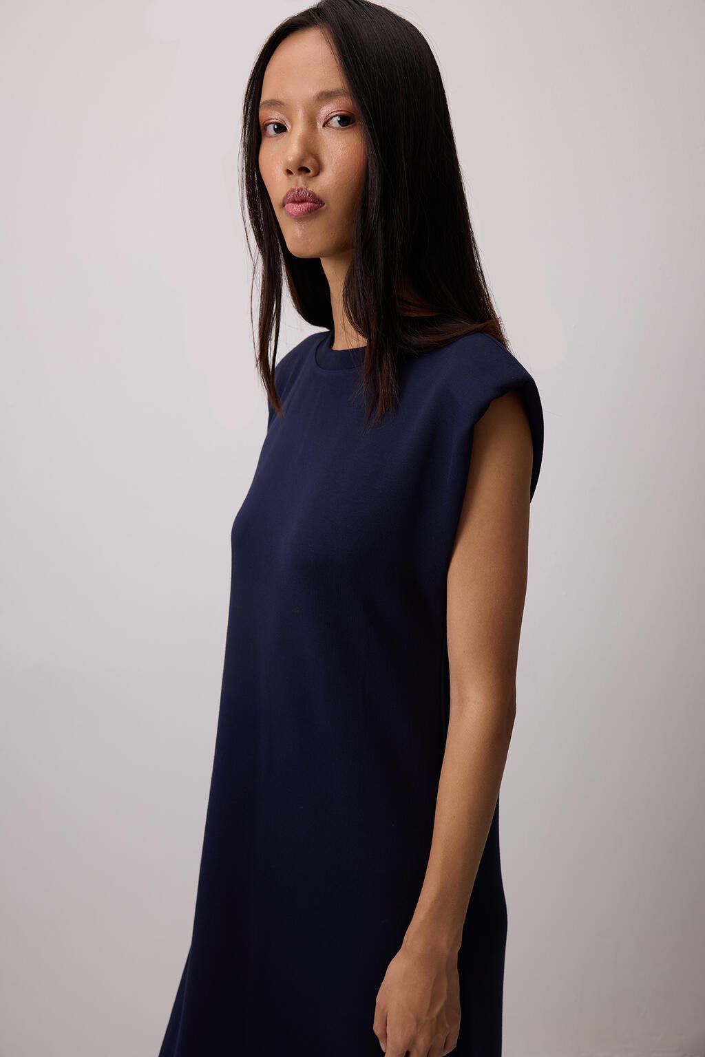 touche prive Maxikleid Gepolstertes Kleid mit Rundhalsausschnitt