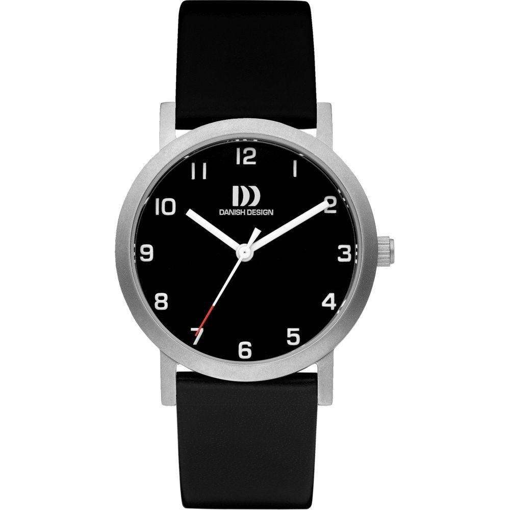 Titanuhr DANISH DESIGN Damen Armbanduhr RHÖNE IV13Q1107 schwarz 30 mm Lederband