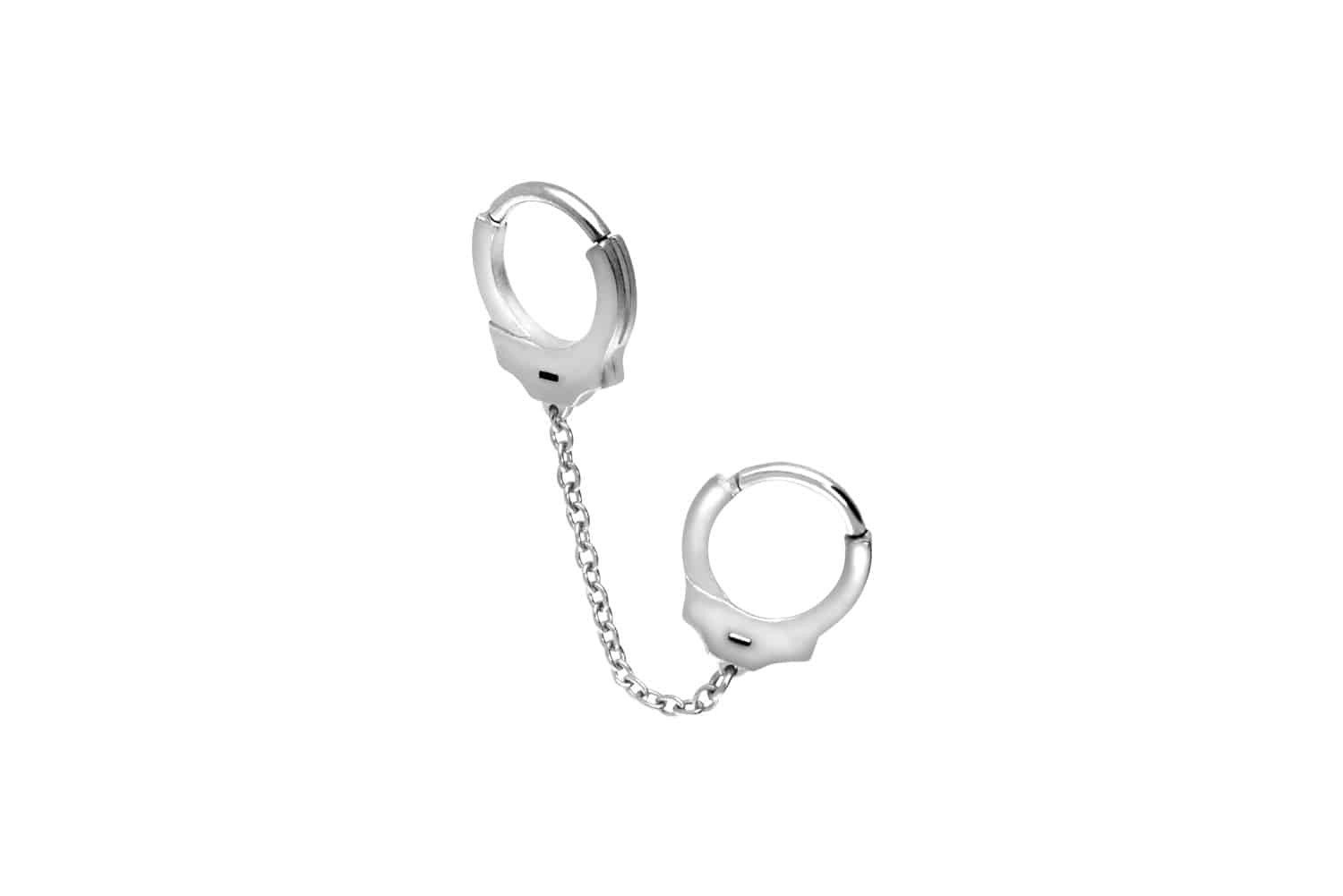 PIERCINGLINE Nasenpiercing Chirurgenstahl Segmentring Clicker HANDSCHELLEN Ohrpiercing Septum (Clicker, 1-tlg), Ohrpiercing für Conch, Helix, Tragus, Daith, Lobe
