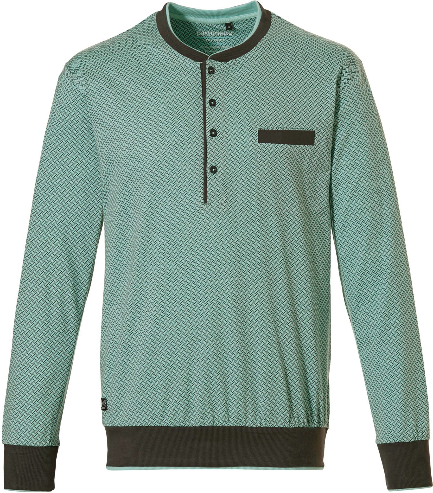 Pyjamaoberteil Herren Pyjamashirt mit Knopfleiste