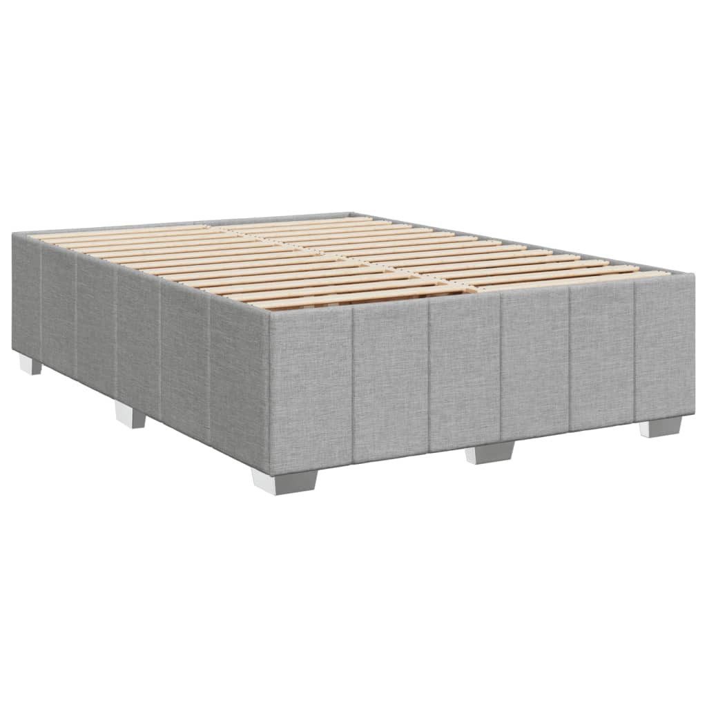 vidaXL Bett Bettgestell ohne Matratze Hellgrau 160x200 cm Stoff