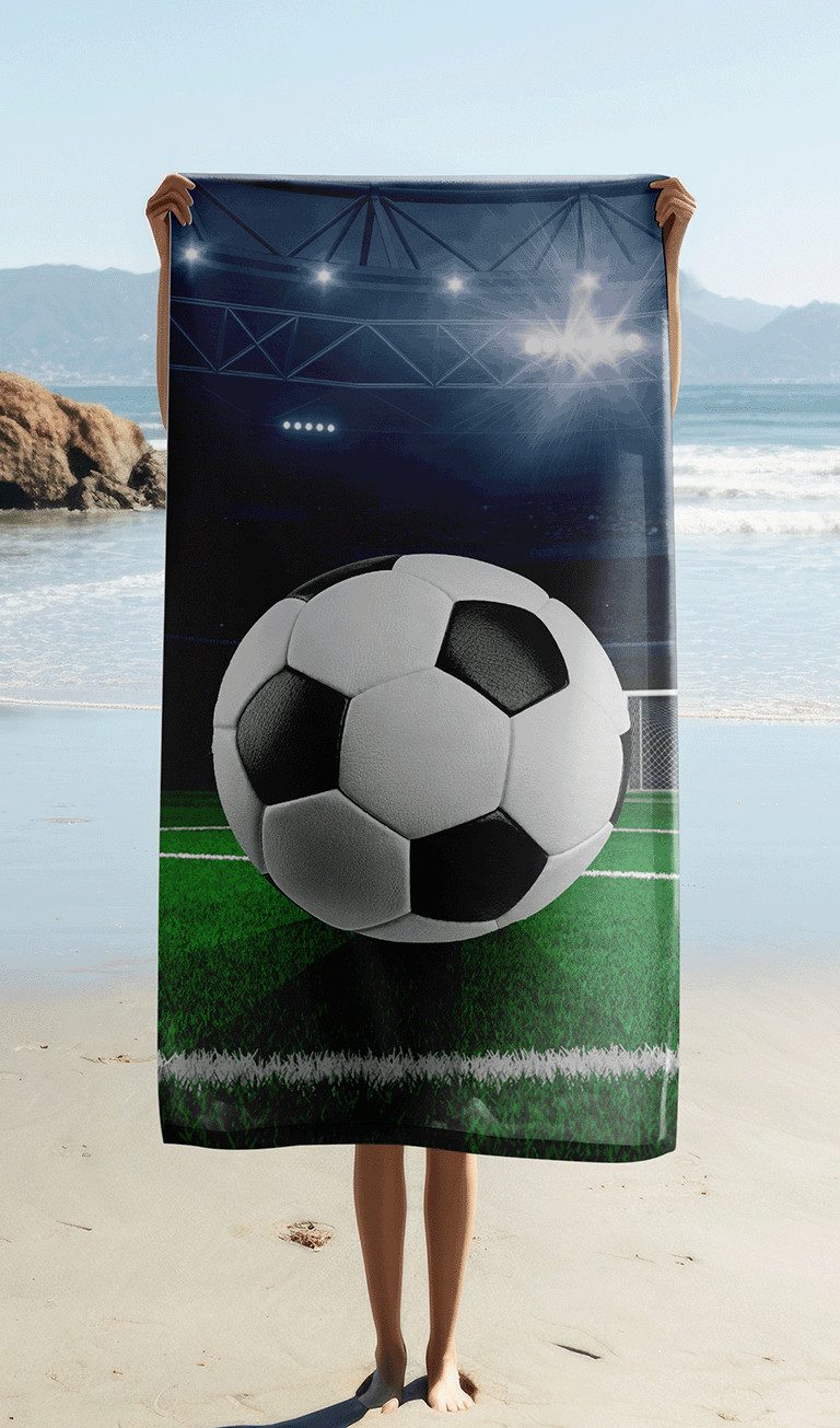 Jerry Fabrics Handtücher Fußball Duschtuch Strandtuch Badetuch 70 x 140 cm 100% Baumwolle, (1 Duschtuch, 1-St), Langlebig