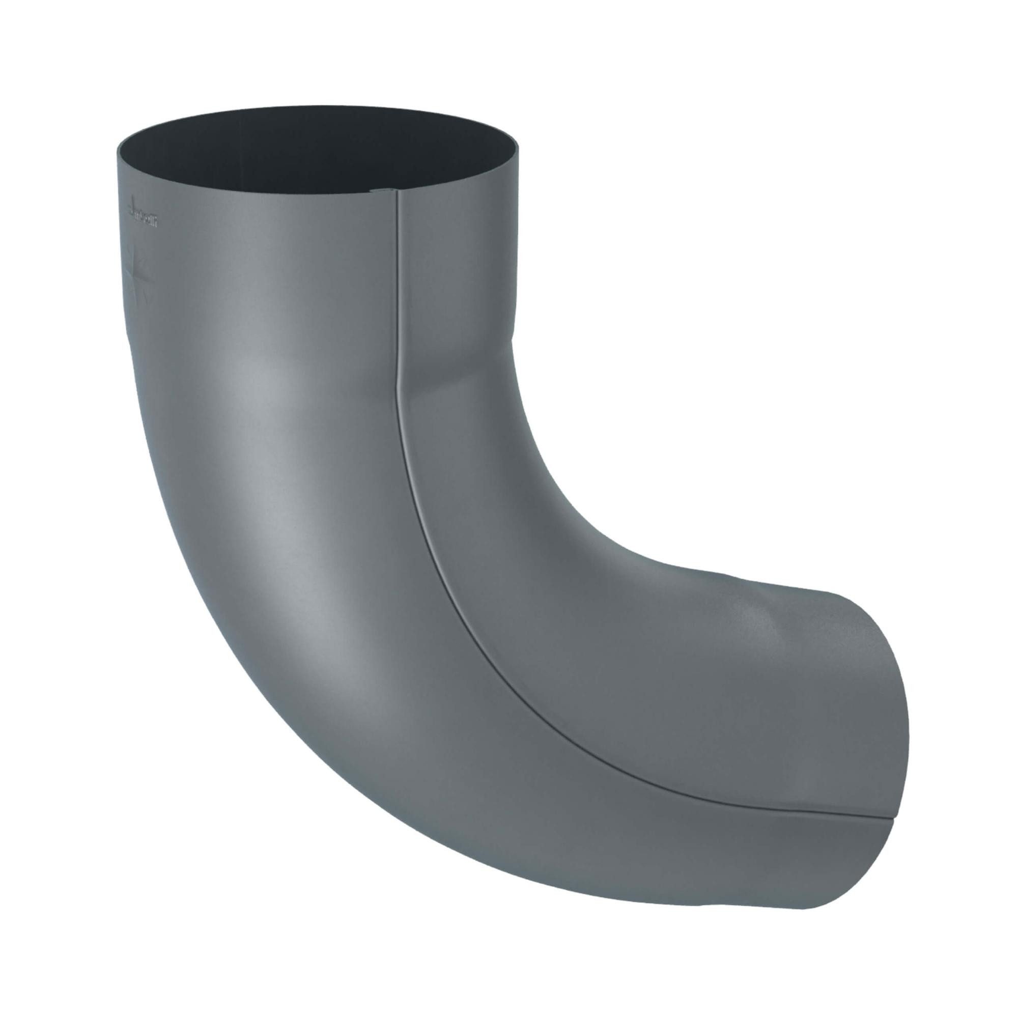 Zambelli Regenfallrohr, (Fallrohrbogen 72 Grad verzinkt, einteilig gefalzt DN 80 Anthrazit), Rohrbogen hoher Korrosionsschutz, einfache Montage ohne löten