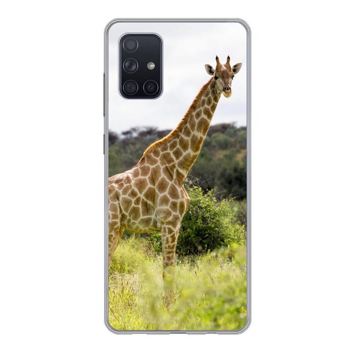 MuchoWow Handyhülle Giraffe - Pflanzen - Tier Handyhülle Samsung Galaxy A51 5G Smartphone-Bumper Print Handy