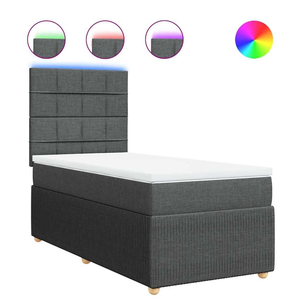 vidaXL Bett Boxspringbett mit Matratze Dunkelgrau günstig online kaufen