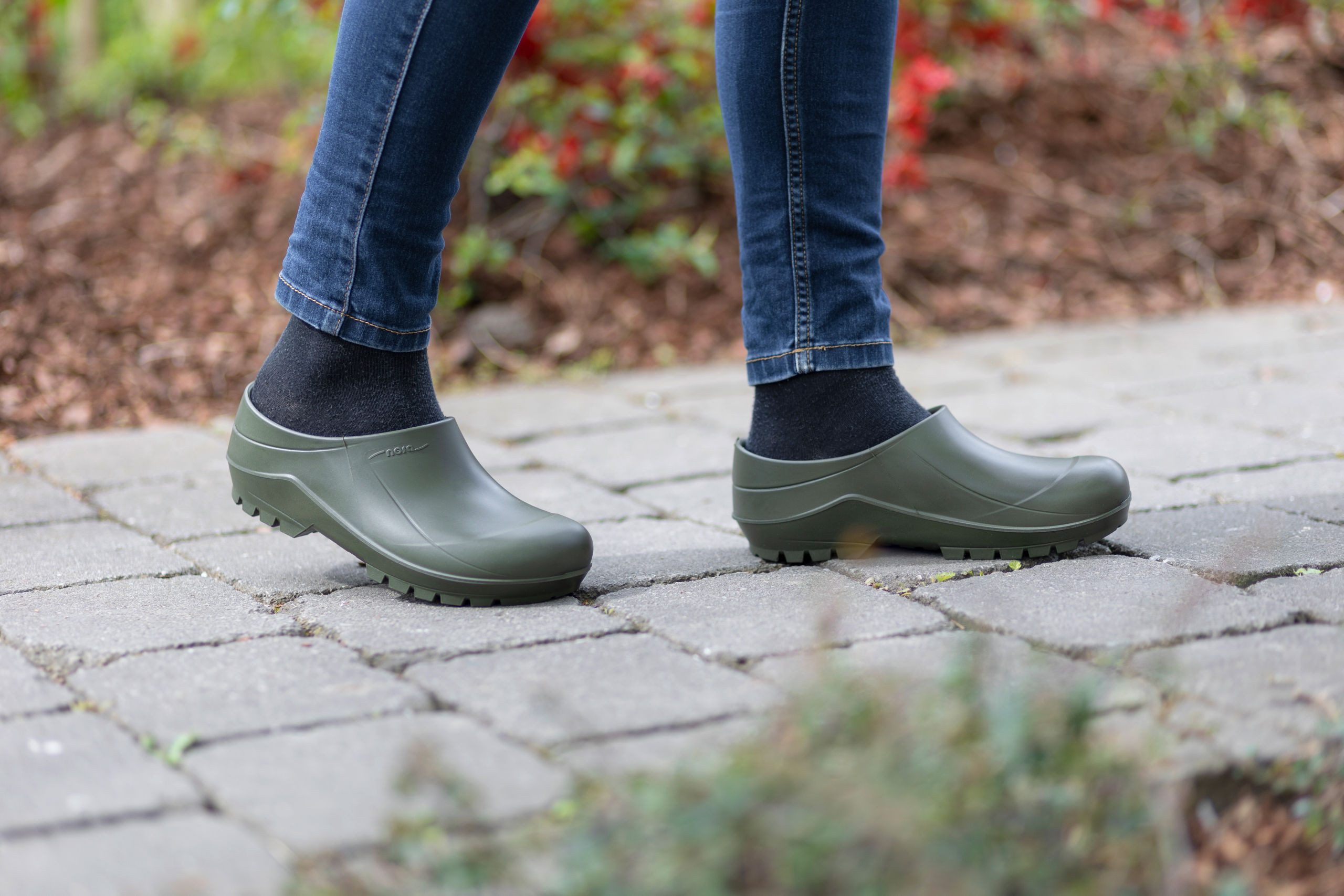 Nora PU-Clog COMFY Garten Freizeit Beruf Clogs ELASTOPAN Gummistiefel herau günstig online kaufen