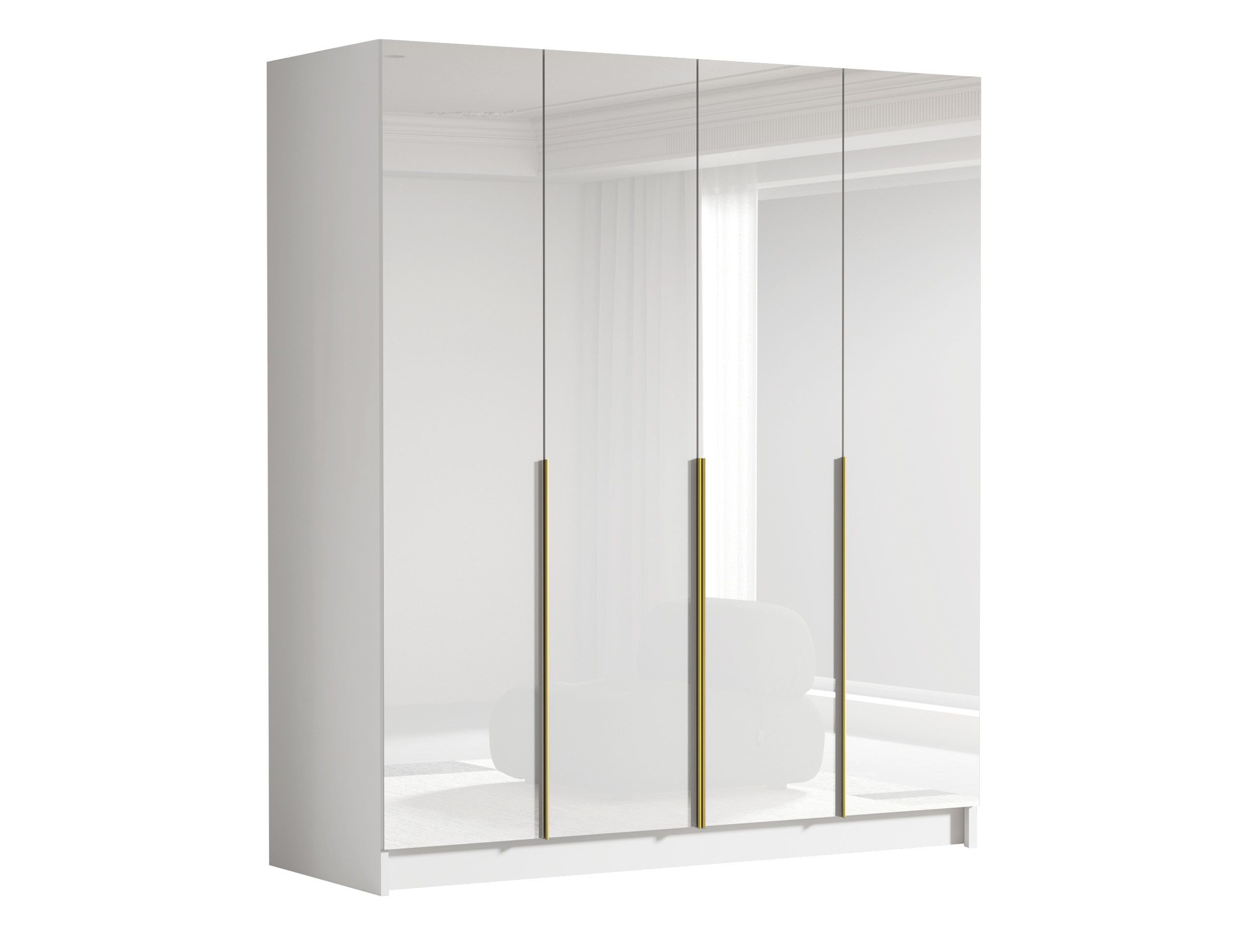 MIRJAN24 Kleiderschrank Santi I (mit vier Drehtüren) Kleiderstange, Metallg günstig online kaufen