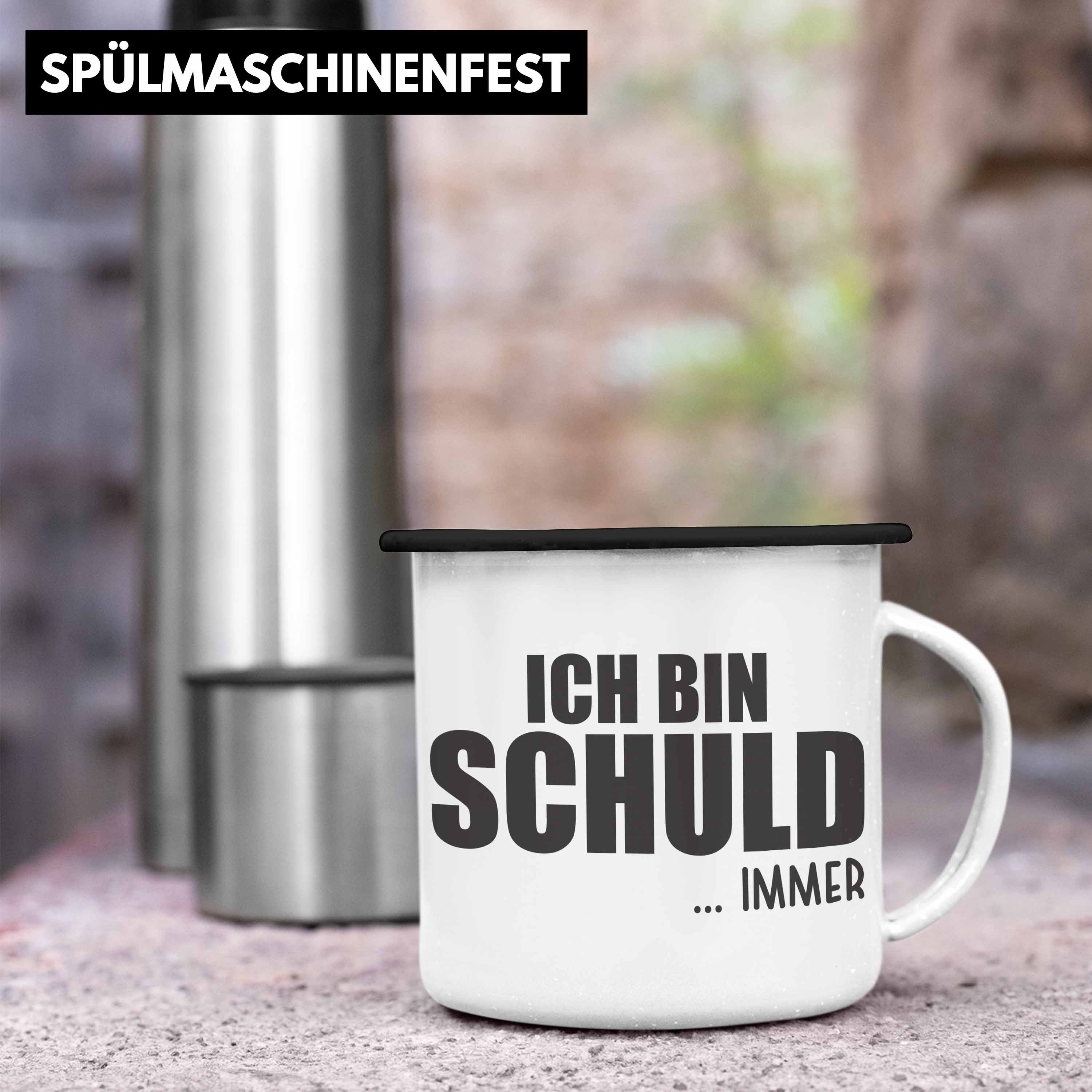 Schuld für Lustige Kollegin Schwarz Spruch Thermotasse Arbeit Ich Tasse Trendation IMMER Büro Kollege mit Tasse Emaille BüroEmaille Trendation Bin -