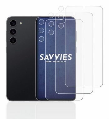 Savvies Schutzfolie für Samsung Galaxy S23 Plus (Display+Kamera), Displayschutzfolie, 6 Stück, Folie klar