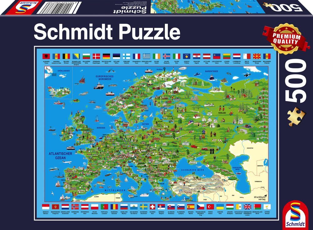 Europa Puzzle Schmidt Puzzle 500 500 Teile Schmidt 58373, Spiele Puzzleteile Spiele entdecken