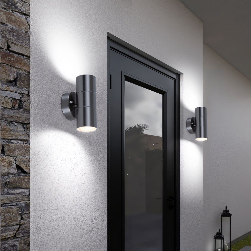V-TAC LED Außen-Wandleuchte, Leuchtmittel inklusive, Warmweiß, Außen Leuchte Fassaden Haus Wand Strahler Up Down Strahler