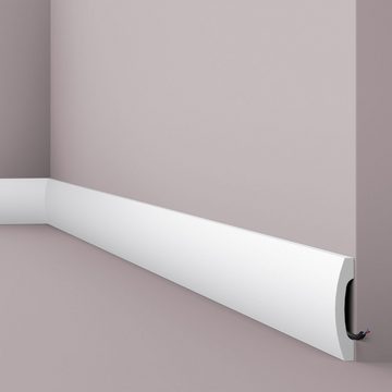 NOËL & MARQUET by nmc Sockelleiste Polystyrol, 20 x 100 x 2000 mm, Weiß, Kunststoff Fußleiste