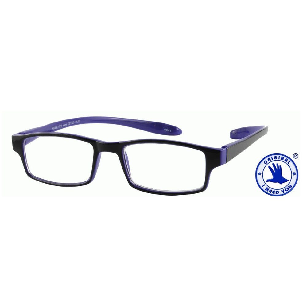 I Need You Lesebrille Hangover Neon mit Etui Lila (1,0 dpt)