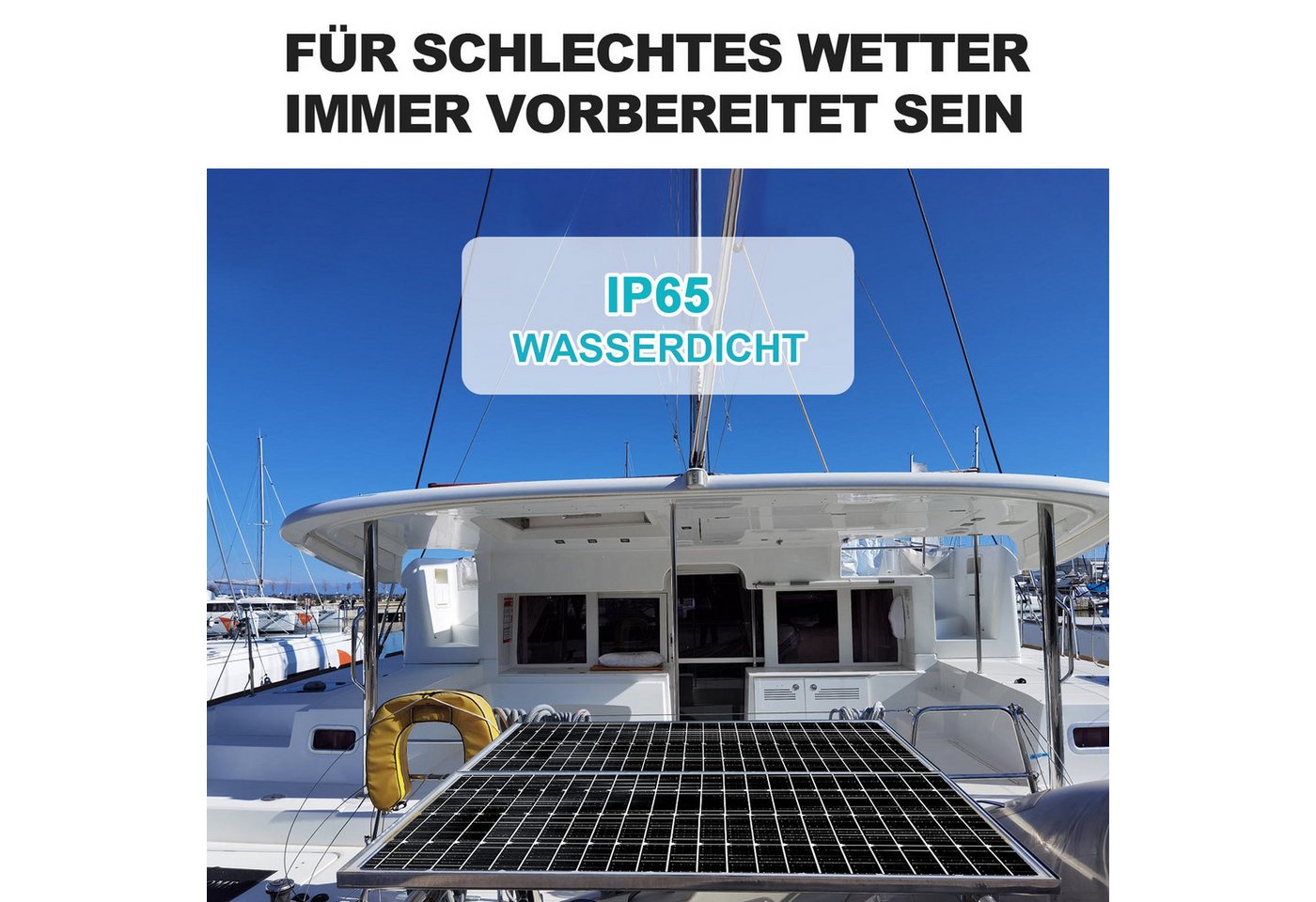 Thumbnail - GLIESE Solarmodul 150W 300W 600W 900W Solarpanel 12V Wohnmobil Camping Pumpen, Monokristallin, (6-St., Solarmodule), Kas...