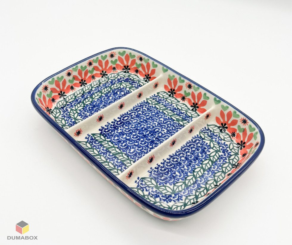 Ceramika Artystyczna Bolesławiec Servierplatte Bunzlauer Keramik Servierschale – Handgemachte Keramikplatte