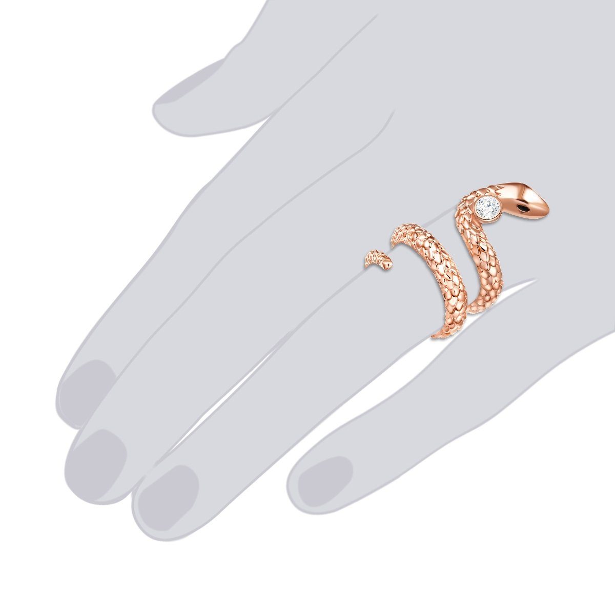 Kristallen Lulu Jane von verziert roségold Swarovski® mit Ring & Fingerring weiß