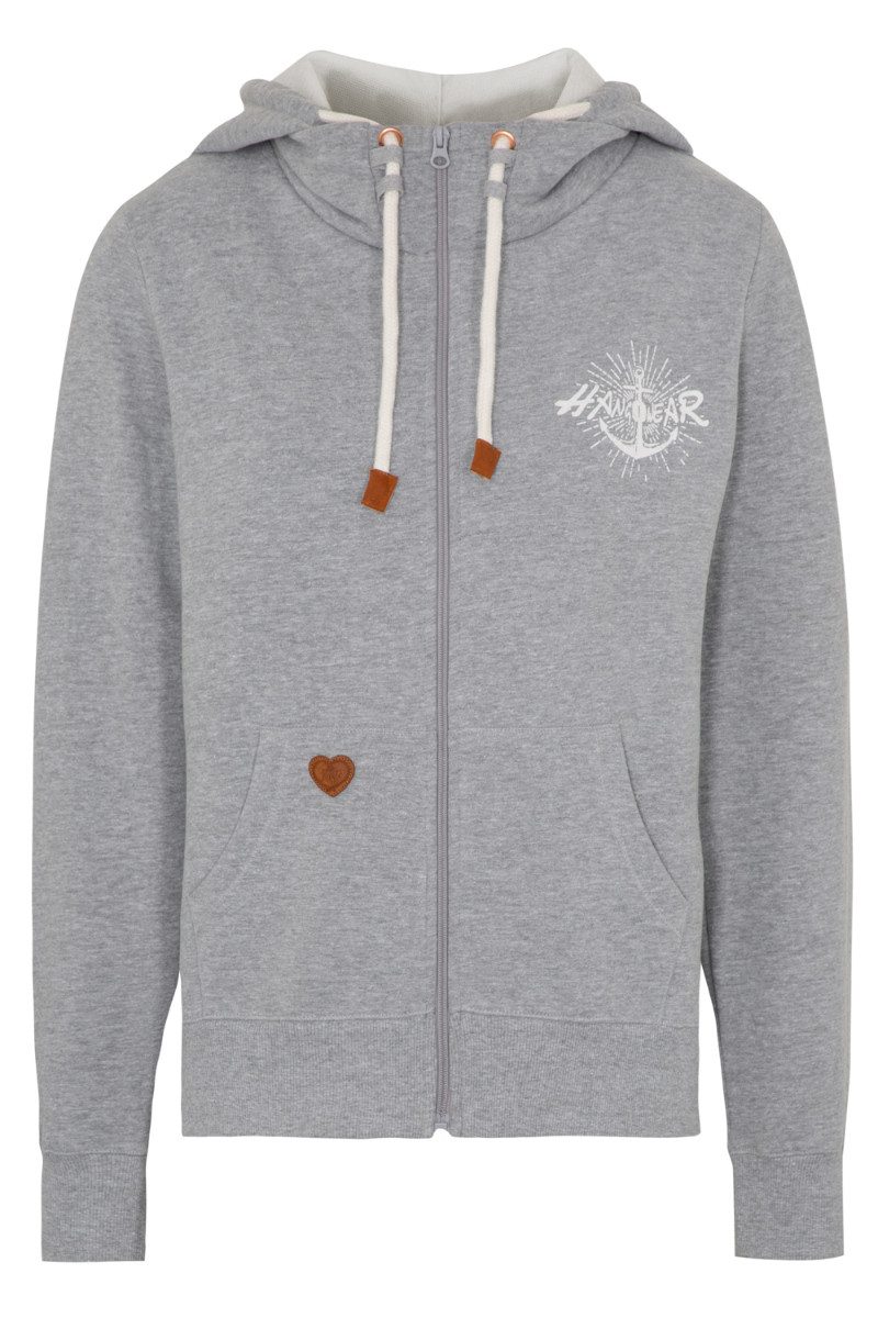 Hangowear Outdoorjacke Sweatjacke Damen - NORDFRAUEN - hellblau, hellgrau